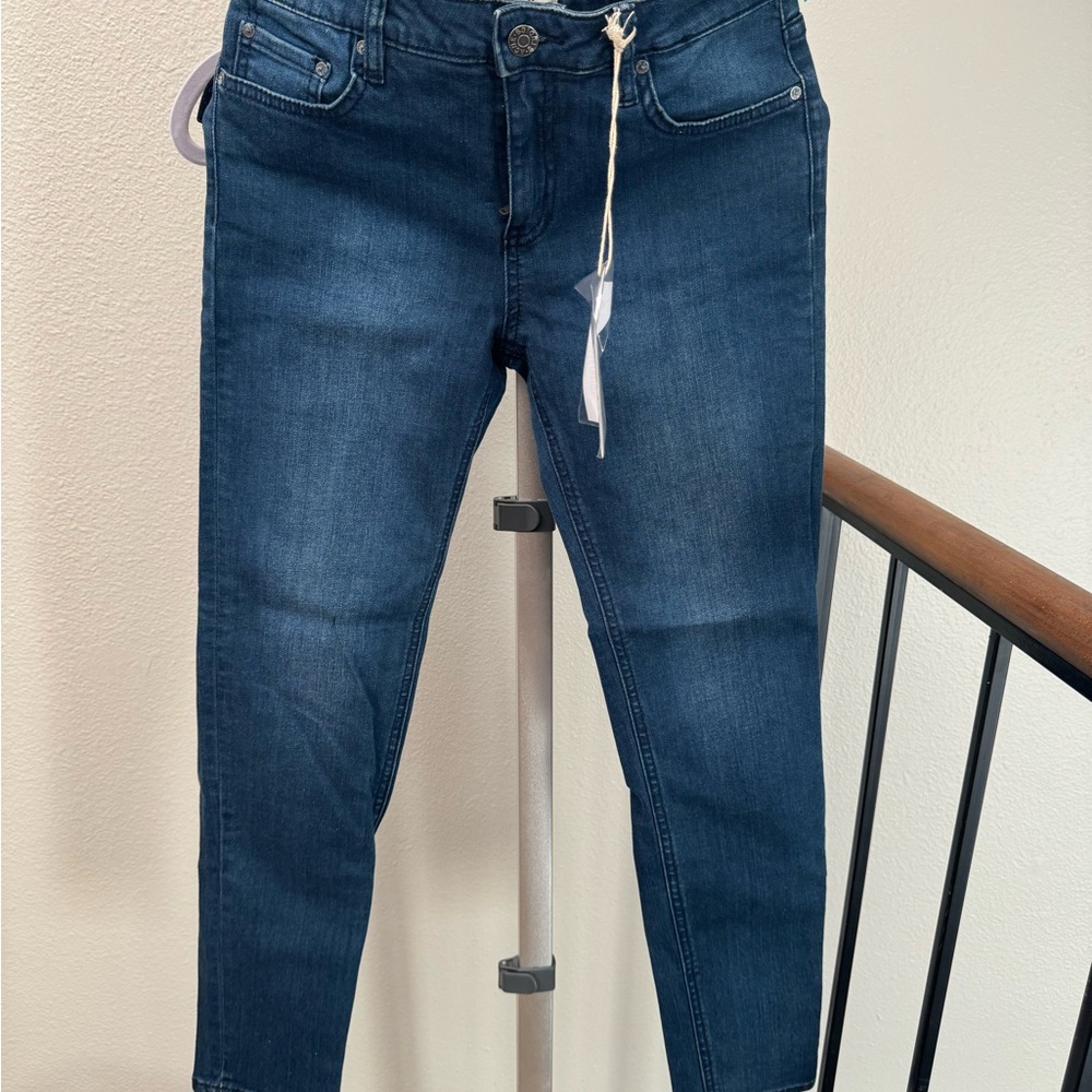 Acne Studios Blue Ankle Cropped Jeans with Stretch Fit